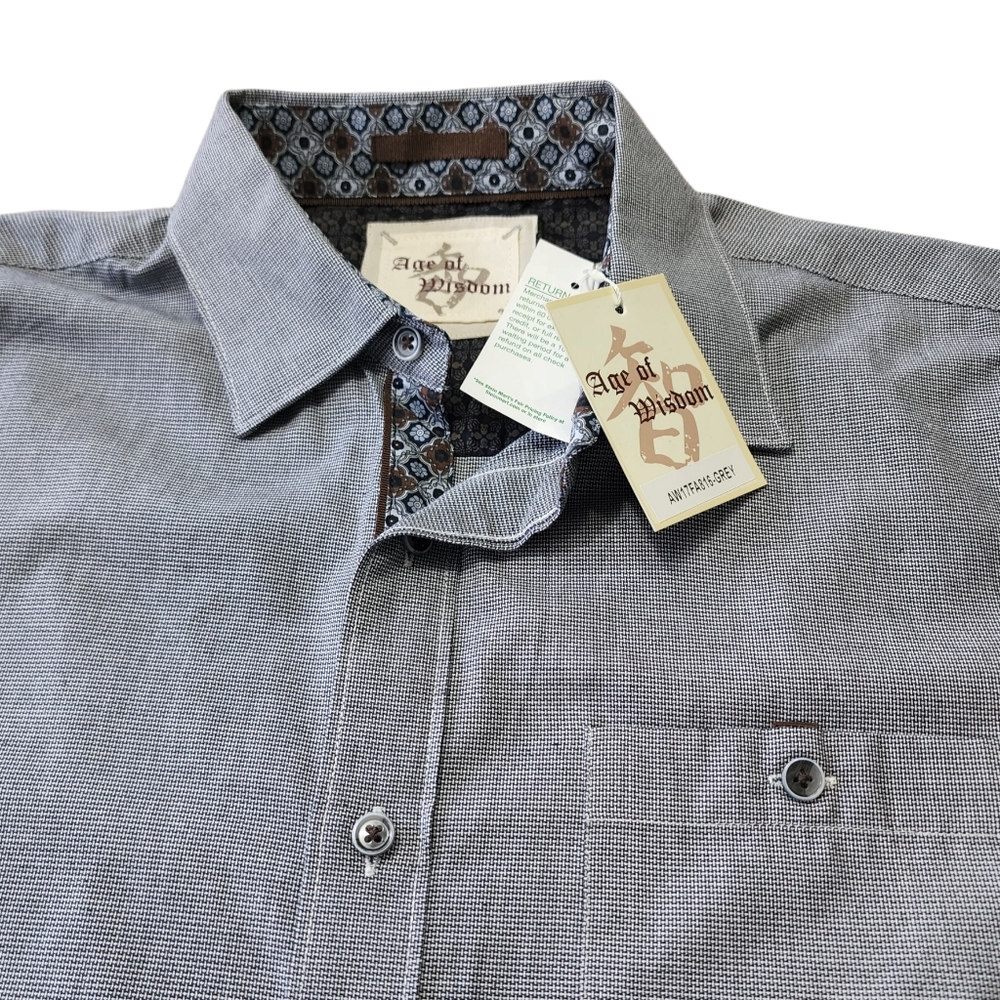 Men's Age of Wisdom Button Down Shirt Sz M NWT - Picture 4 of 6